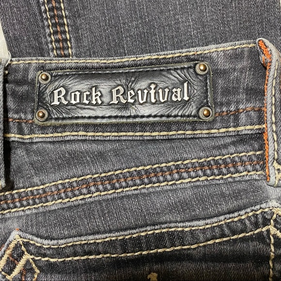 Rock Revival Debbie Boot Cut Stretch Jeans Pocket Flaps Embroidered Size 27 - Picture 4 of 12